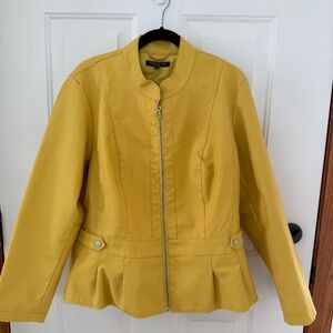 NWOT Baccini Yellow Faux Leather Jacket